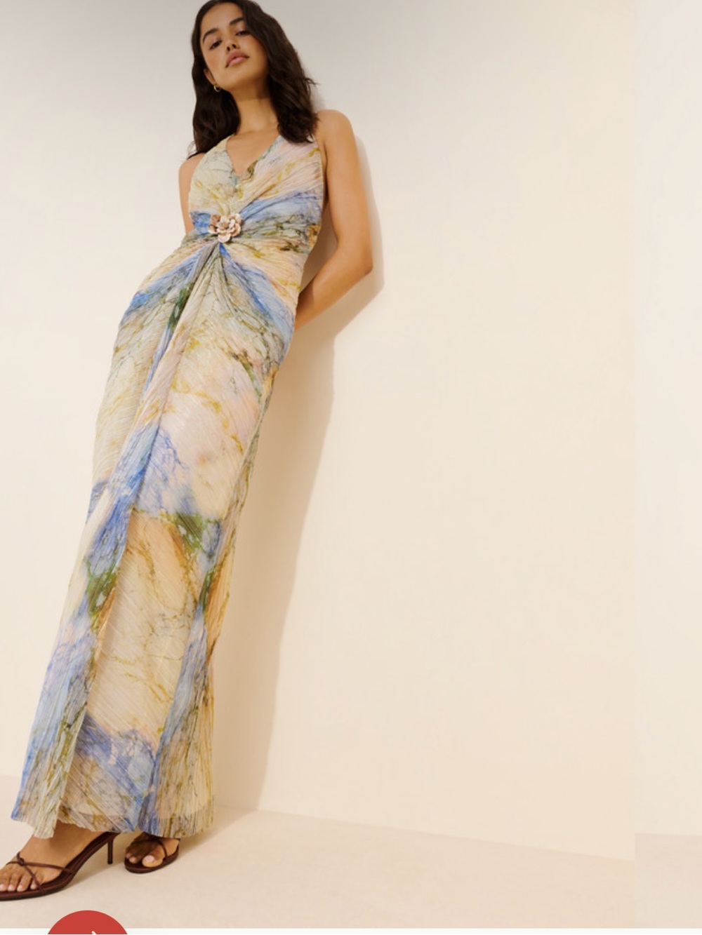 Badgley Mischka Halter seashell dress